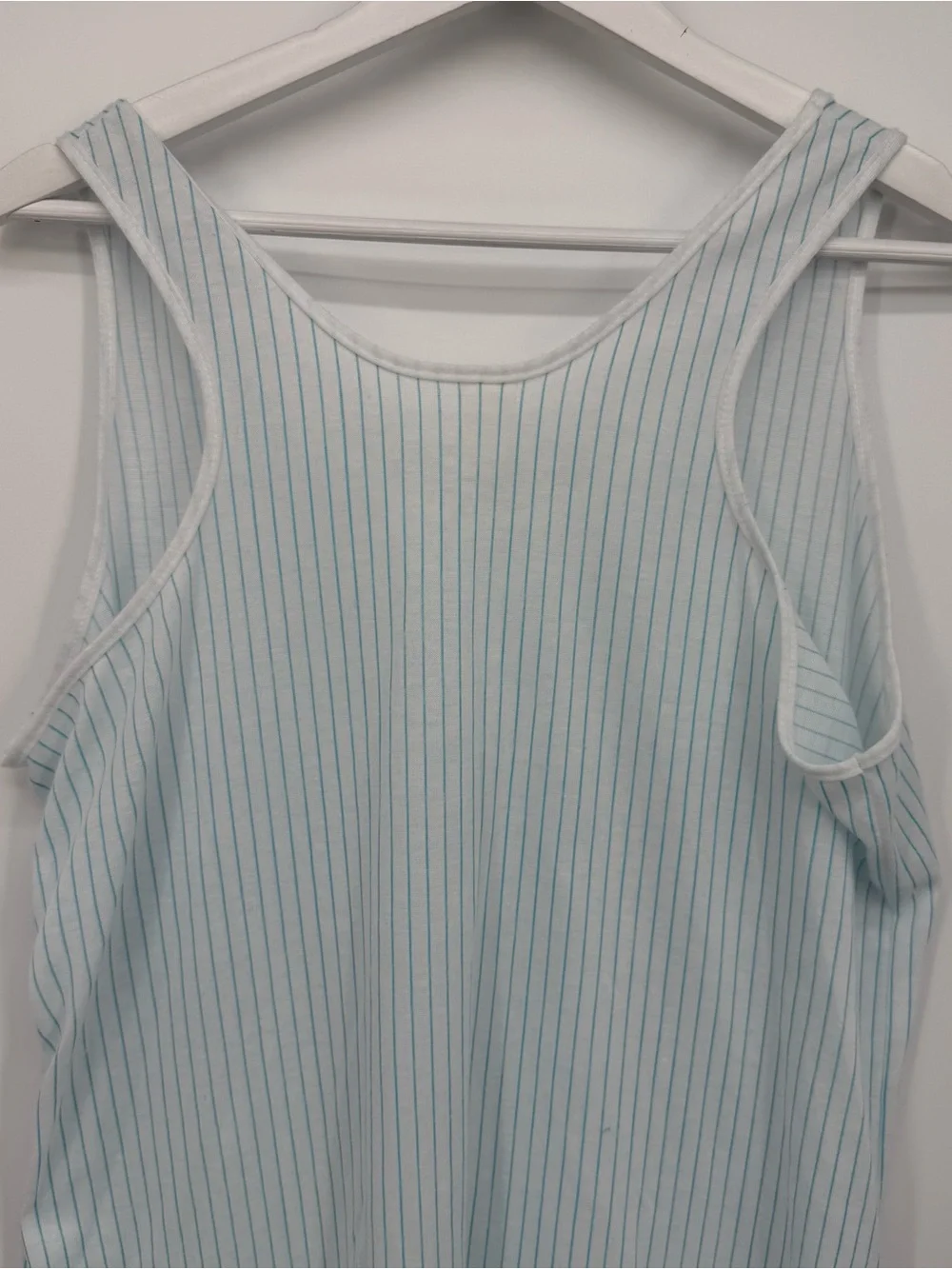 Petra Fashions Blue Pinstripe Mini Nightgown Dress Sleeveless Coastal Size Med - Picture 8 of 9